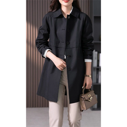Women's Long Trench Coat | Women | Lightweight Fabric Blend | Single Button Front Longline Outerwear | Steven & Levon