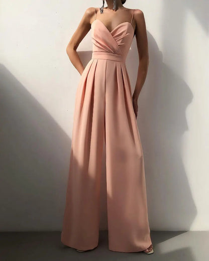 Sleeveless Wide Leg Jumpsuit | Women | High Waist | Elegant Fit | Casual & Formal Wear | Steven & Levon