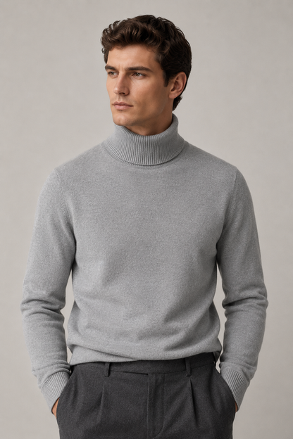 Men's Turtleneck Jumper | Men | Soft Knit Fabric | Long Sleeve Smart Casual Pullover | Steven & Levon