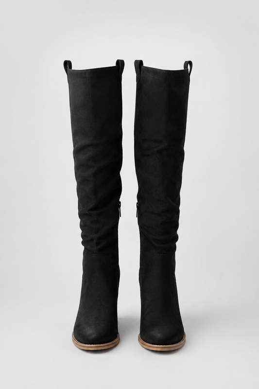 Knee High Block Heel Boots for Women | Pointed Toe | Pull-On Tall Boots | Steven & Levon