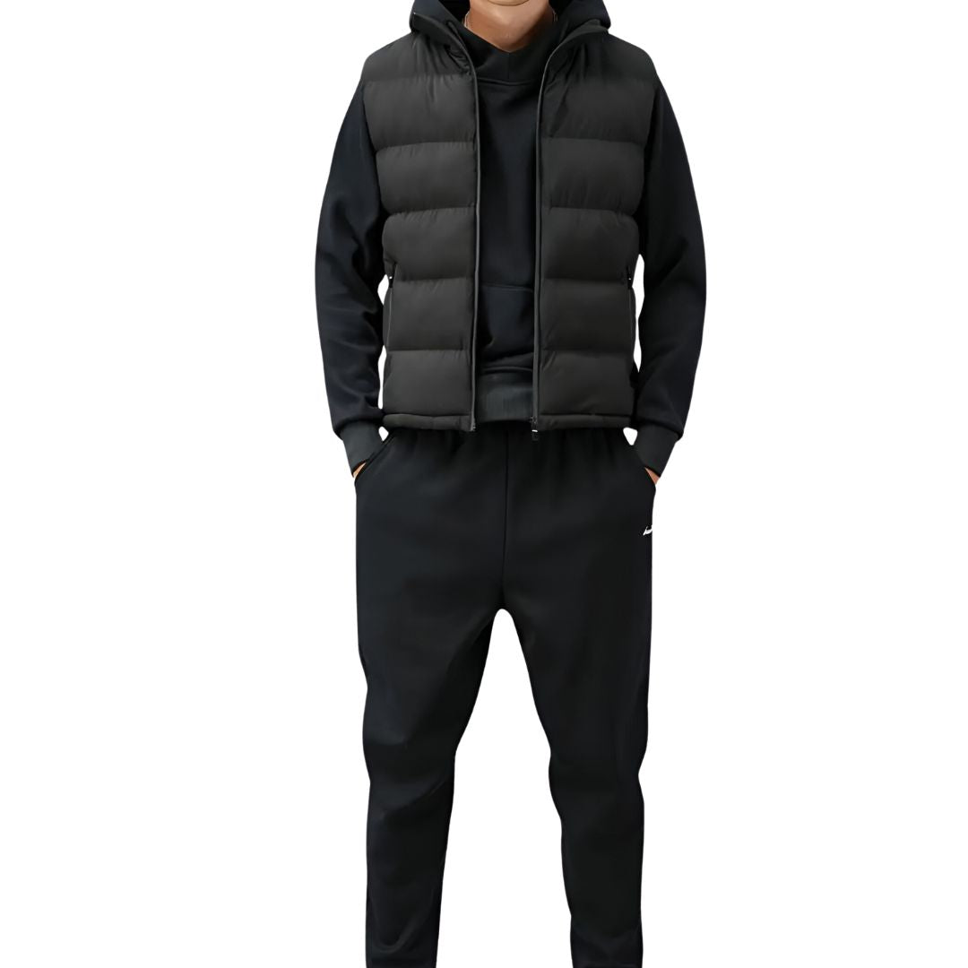 Men's Sleeveless Puffer Gilet | Quilted Insulated Vest | High Zip Collar | Lightweight Layer | Steven & Levon