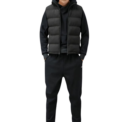 Men's Sleeveless Puffer Gilet | Quilted Insulated Vest | High Zip Collar | Lightweight Layer | Steven & Levon