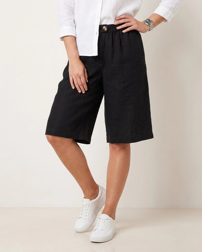 Wina Capri Pants for Women | Polyester Fiber | Loose Fit | Elastic Waist | Steven & Levon