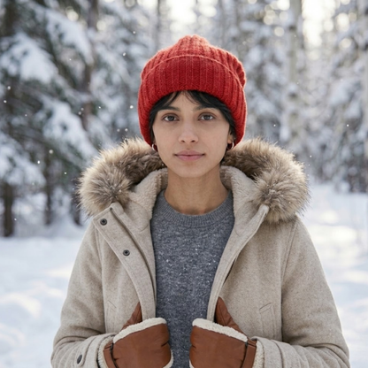 Beanivelle - Ribbed Knit Fold-Up Beanie  Winter Warmth Everyday