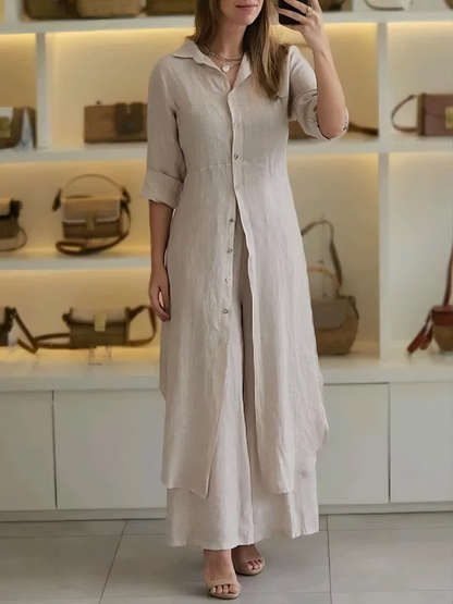 Amaya Women's Linen Summer Set | Lightweight Two Piece Co-ord Outfit | Steven & Levon
