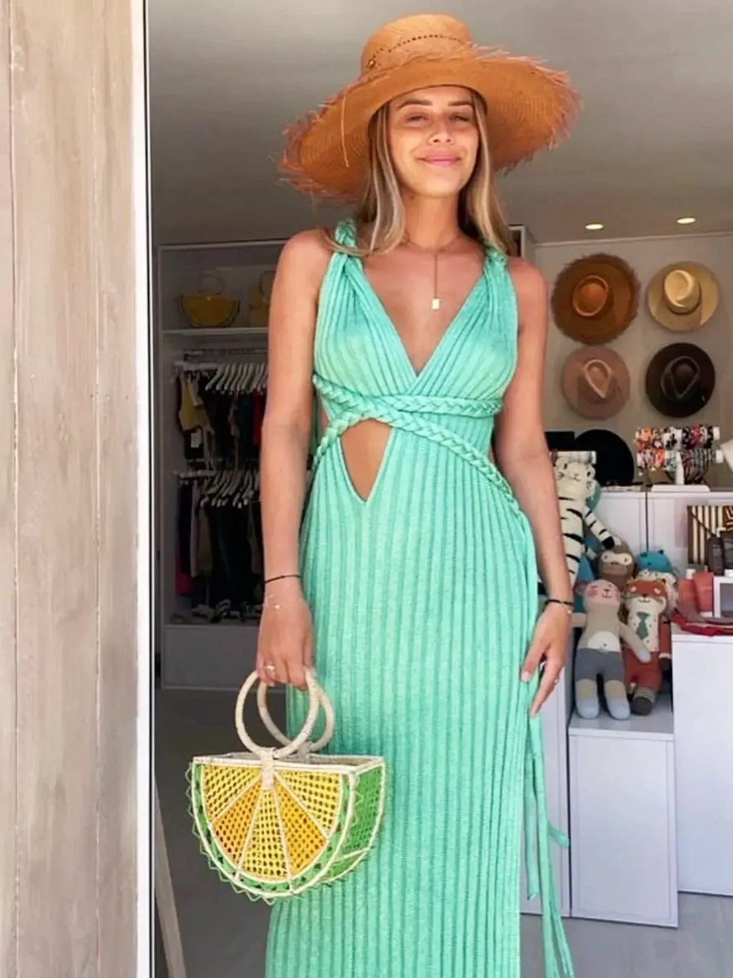 Knit Maxi Dress | Women's Soft Stretch Long Dress | Elegant Casual Wear | Steven & Levon
