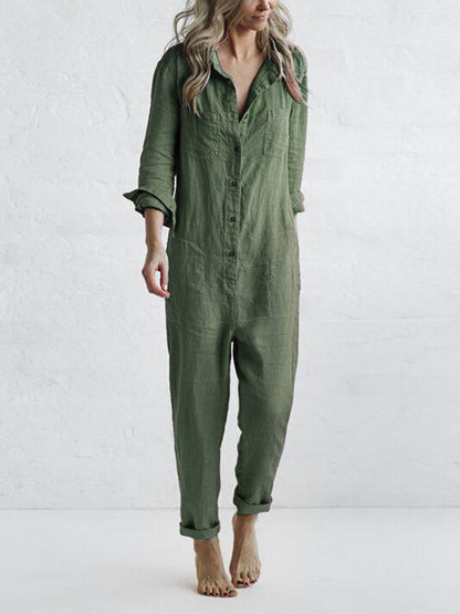 Women's Jumpsuit | Long Sleeve Casual Jumpsuit | Relaxed Fit | Steven & Levon