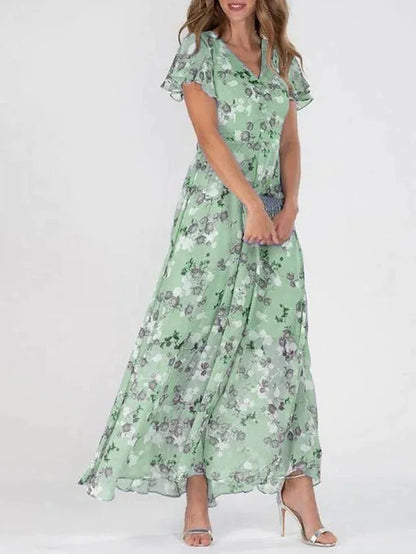 Floral Summer Maxi Dress | Women | Lightweight Boho Holiday Dress | Sleeveless Flowing Fit | Steven & Levon