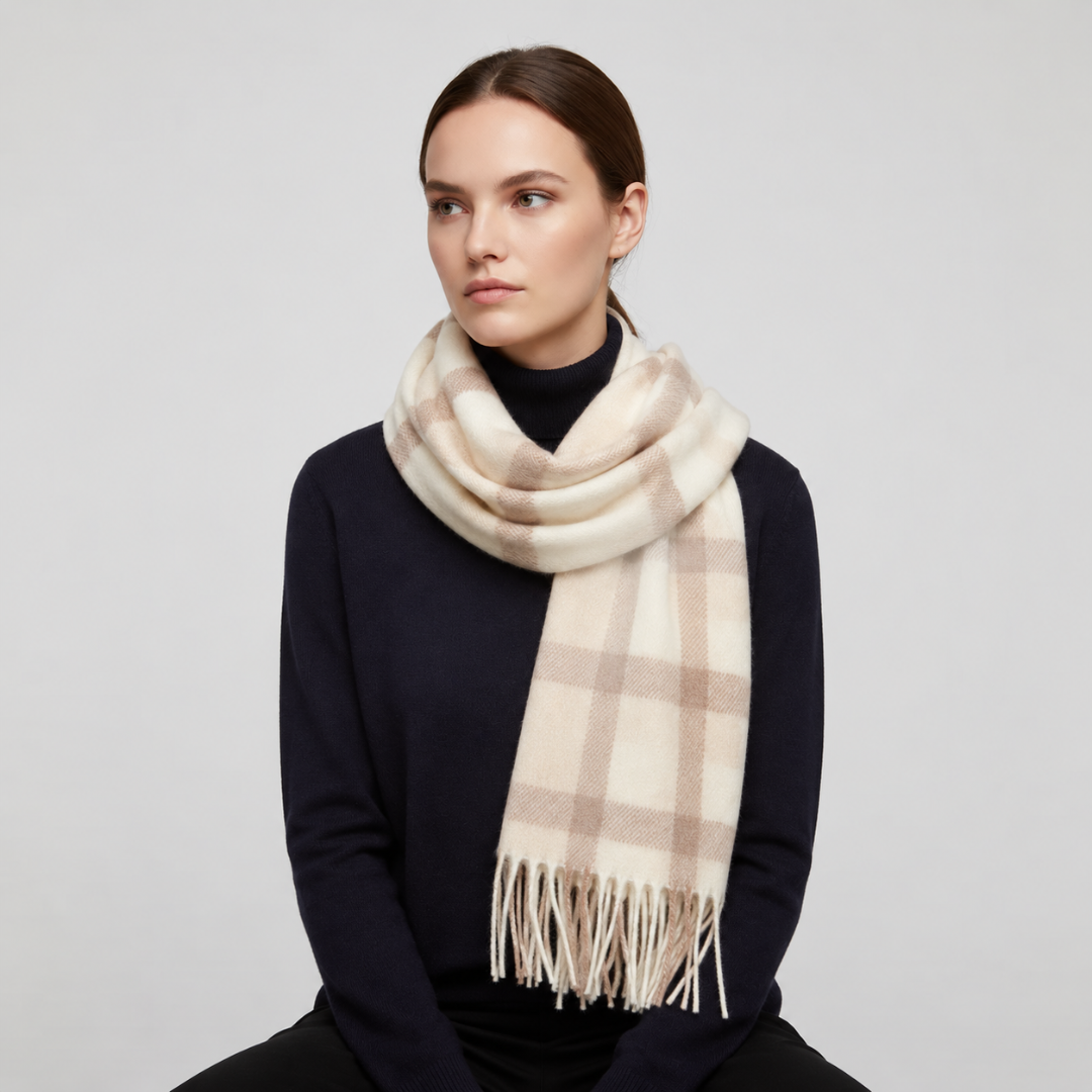 Classic Plaid Winter Scarf | Unisex | Wool | Soft Warm Tartan Cold Weather Wrap | Steven & Levon