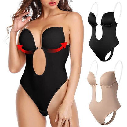 Backless Body Shaper Bra | Women's Seamless Shapewear Bodysuit | Integrated Cups | Tummy Control | Steven & Levon