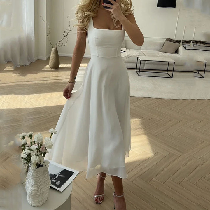 Sleeveless A-Line Midi Dress | Women’s Wedding Guest Occasion Dress | Steven & Levon