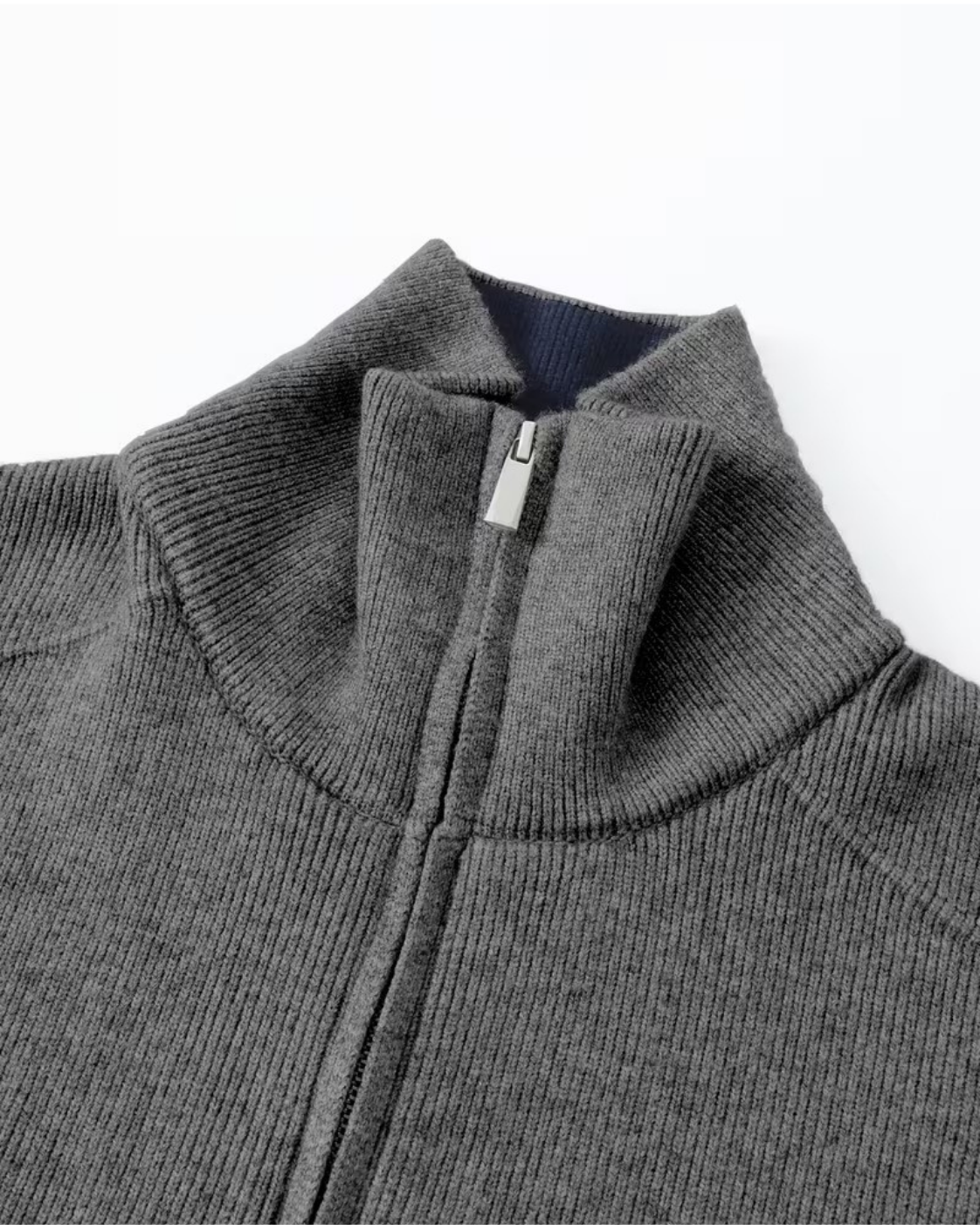 Men's Full Zip Knit Cardigan | Stand Collar | Soft Knit Sweater | Long Sleeve | Smart Casual | Steven & Levon