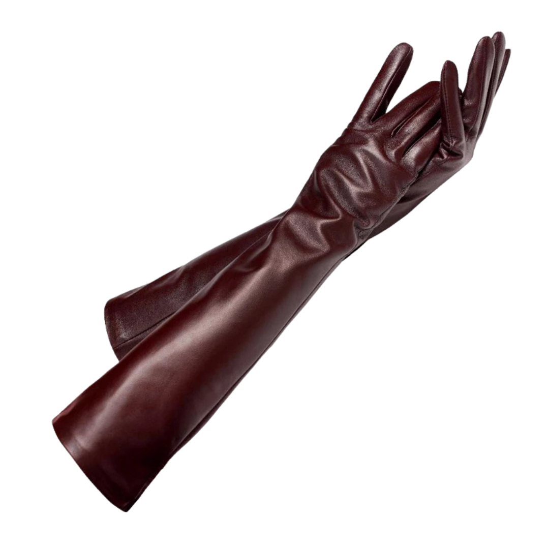 Long Leather Gloves | Women | Vegan Leather | Elegant Long Cuff | Winter Style | Steven & Levon