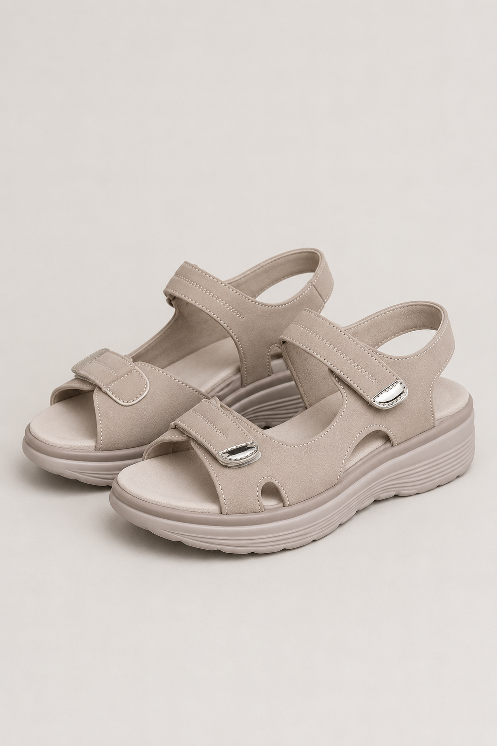 Women's Comfort Platform Sandals | Adjustable Hook & Loop Straps | Lightweight Cushioned Walking Shoes | Steven & Levon