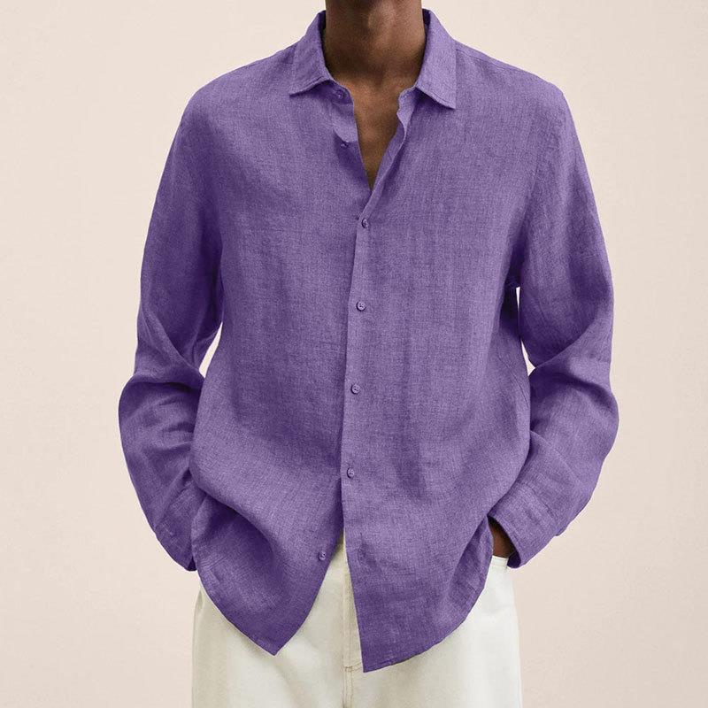Linen Long Sleeve Shirt | Men | Tailored Fit | Breathable Casual Smart Shirt | Steven & Levon