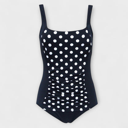 Retro One-Piece Swimsuit | Women | Nylon & Spandex Blend | Square Neck Stretch Fit Swimwear | Steven & Levon