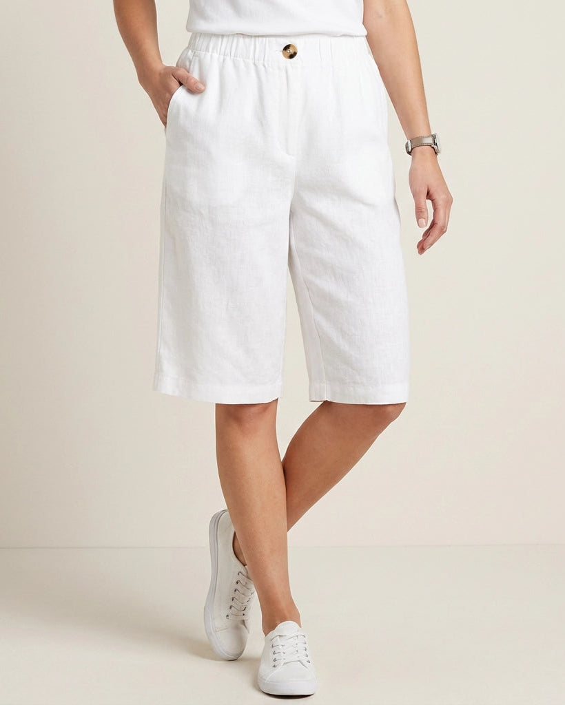 Wina Capri Pants for Women | Polyester Fiber | Loose Fit | Elastic Waist | Steven & Levon