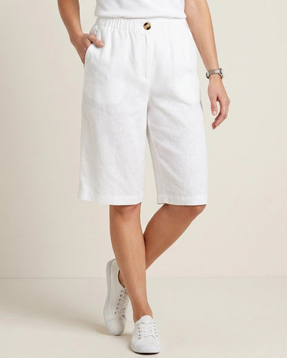 Wina Capri Pants for Women | Polyester Fiber | Loose Fit | Elastic Waist | Steven & Levon