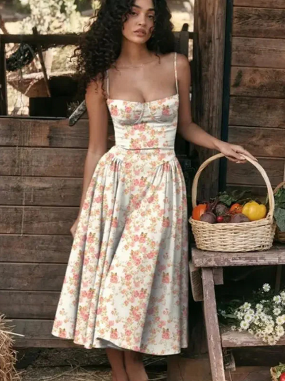 Corset Strappy Midi Dress | Women’s Wedding Guest Occasion Dress | Steven & Levon