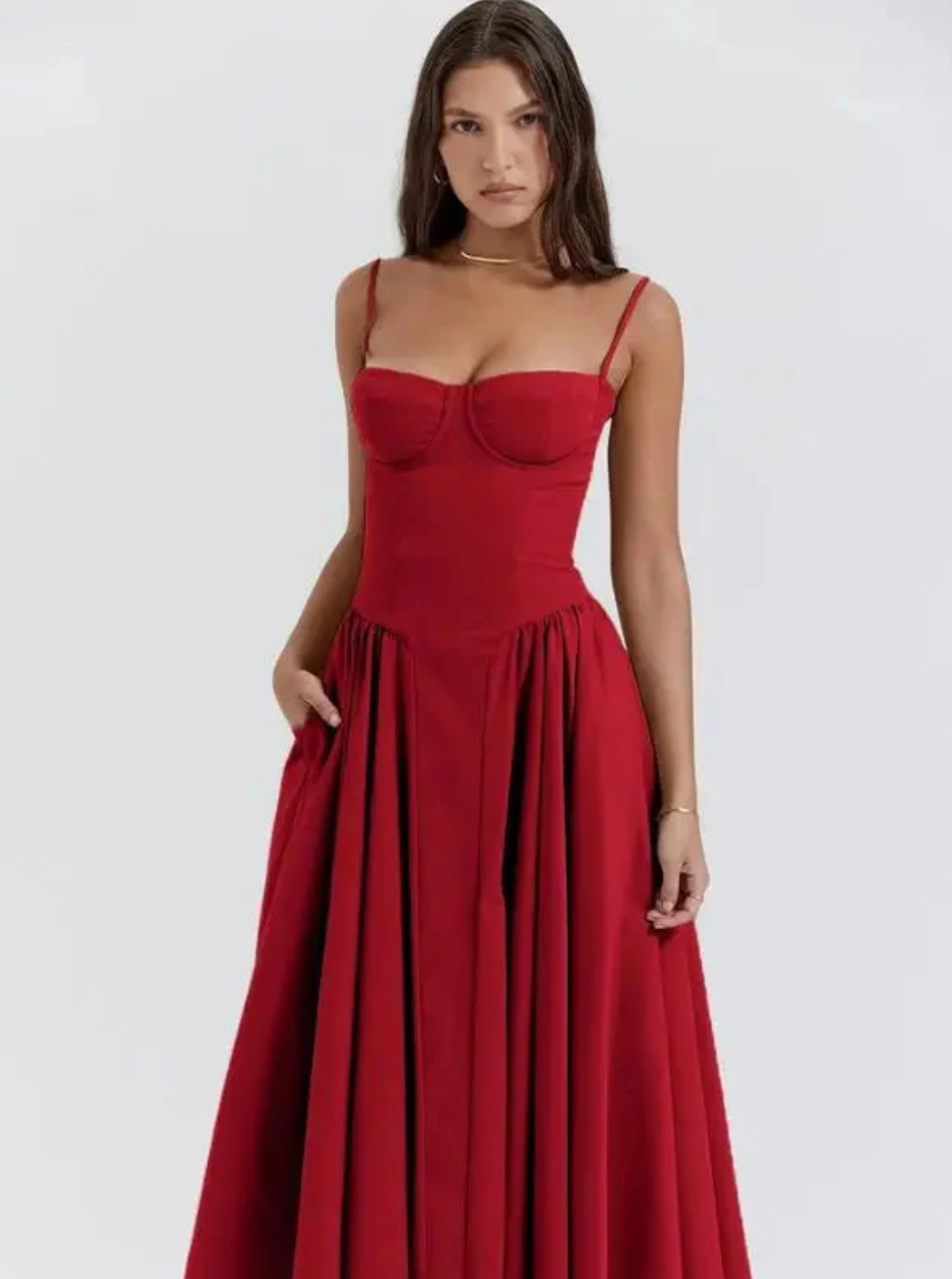 Corset Strappy Midi Dress | Women’s Wedding Guest Occasion Dress | Steven & Levon