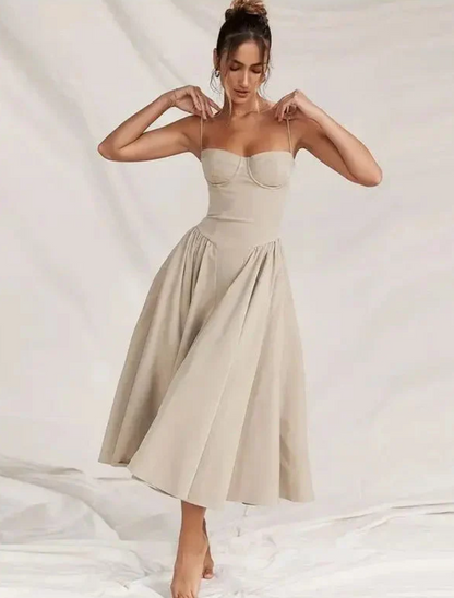 Corset Strappy Midi Dress | Women’s Wedding Guest Occasion Dress | Steven & Levon