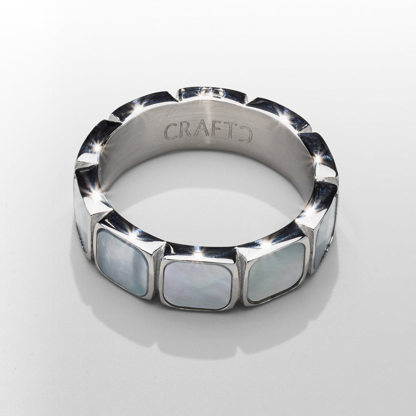 White Stone Band Ring | Gold or Silver | Unisex | Stainless Steel | White Stone Detail | Classic Style | Steven & Levon