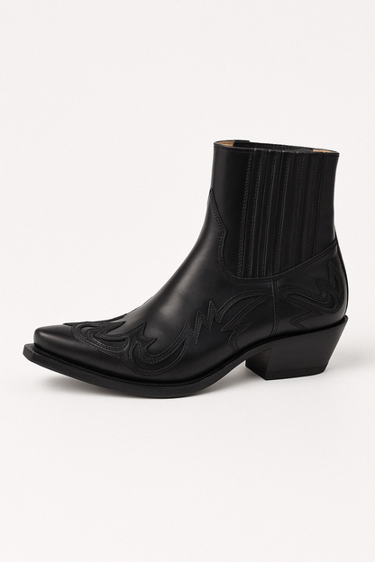 Cowboy Ankle Boots for Women | Pointed Toe | Western Stitch Detail | Steven & Levon