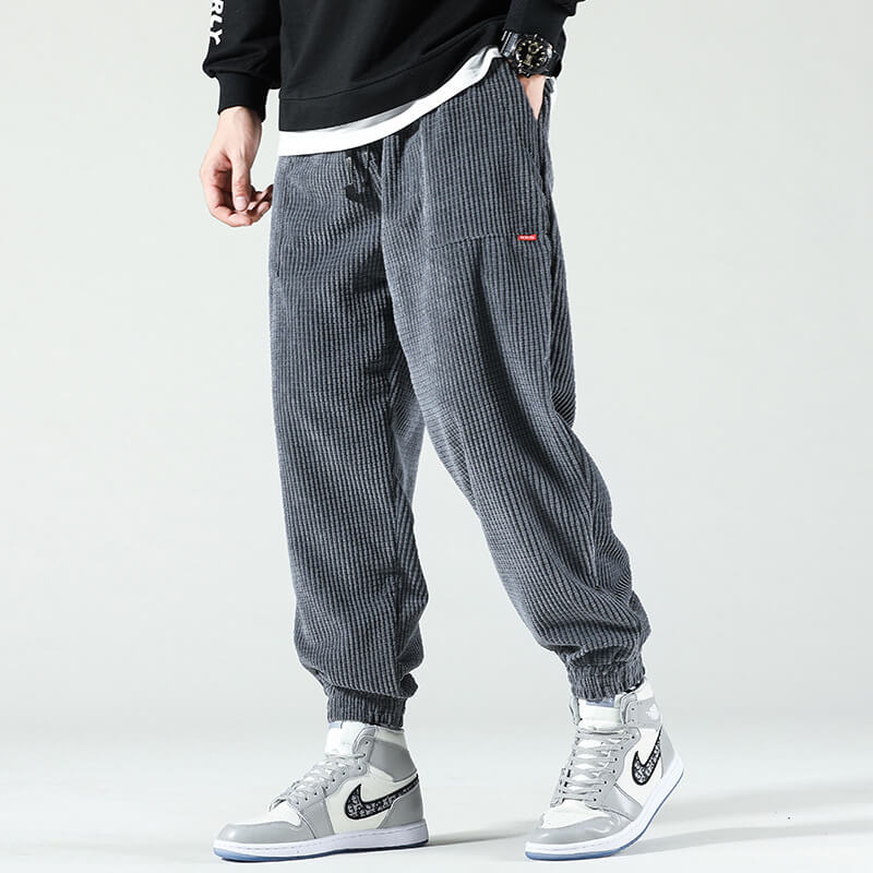 Men's Loose Fit Tapered Jogger Trousers | Drawstring Waist & Gathered Cuffs | Casual Relaxed Fit | Steven & Levon