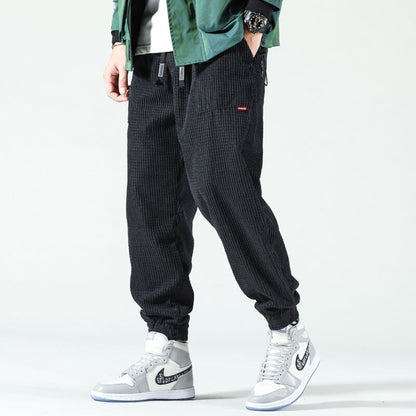 Men's Loose Fit Tapered Jogger Trousers | Drawstring Waist & Gathered Cuffs | Casual Relaxed Fit | Steven & Levon
