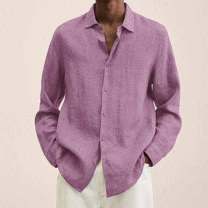 Linen Long Sleeve Shirt | Men | Tailored Fit | Breathable Casual Smart Shirt | Steven & Levon