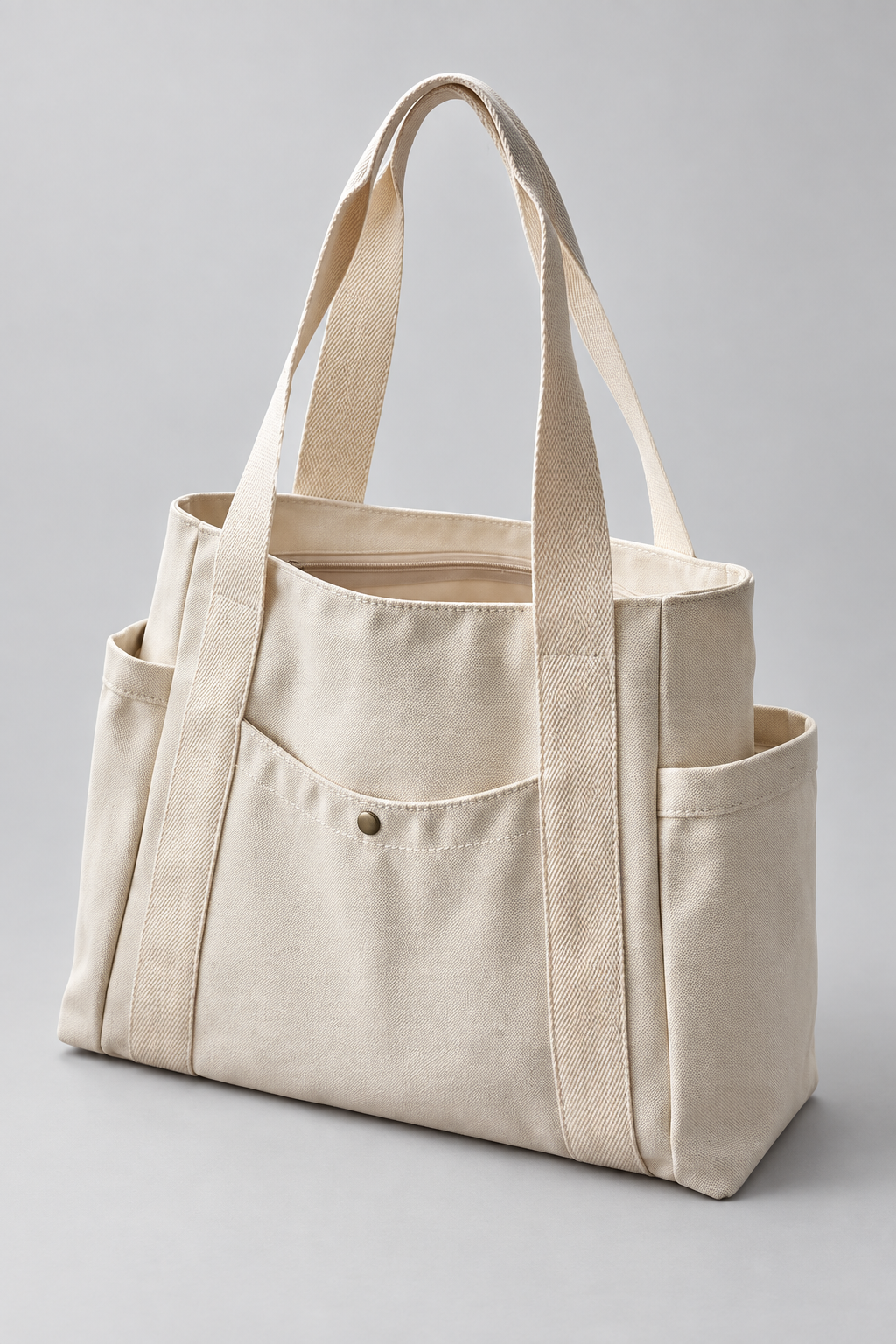 Large Canvas Tote Bag | Women | Spacious Capacity | Work & College | White | Steven & Levon