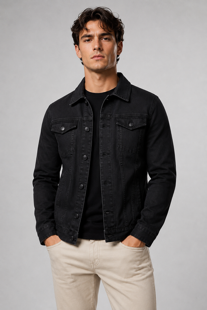 Men's Long Sleeve Spring Jacket | Lightweight Fabric | Collared Zip-Up | Smart Casual Outerwear | Steven & Levon