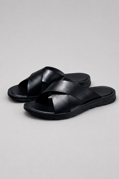 Men's Leather Slip-On Sandals | Men's Sandals | Men | Open Toe Casual Comfort | Steven & Levon