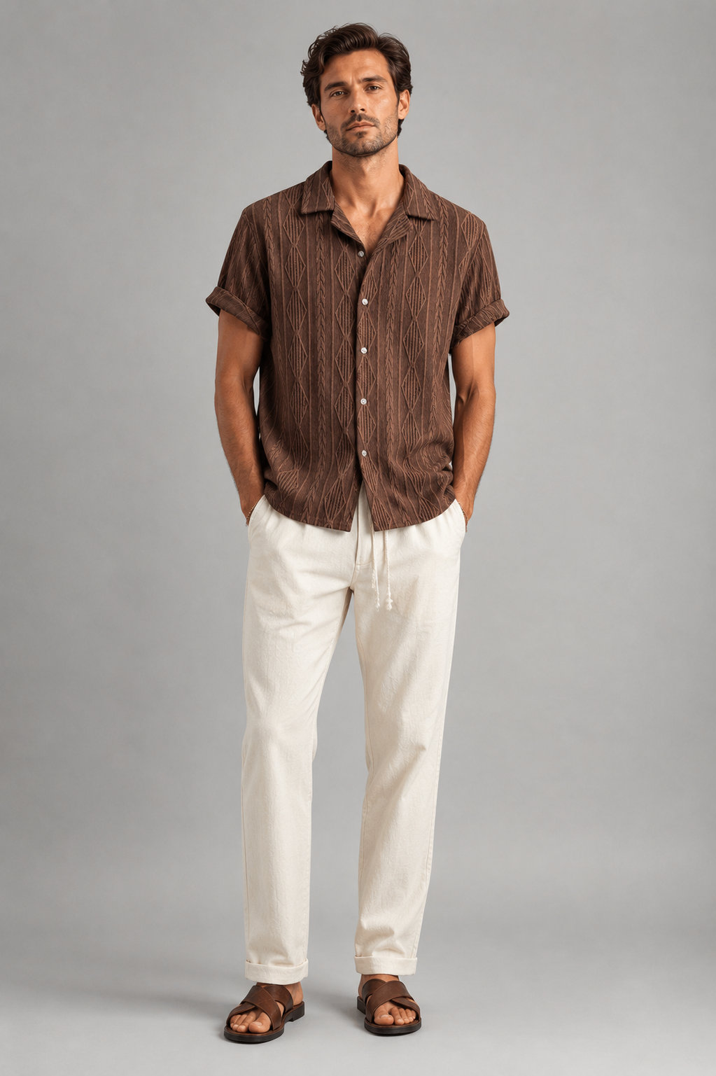 Men's Short Sleeve Resort Set | Men's Co-Ord | Relaxed Trousers | Steven & Levon