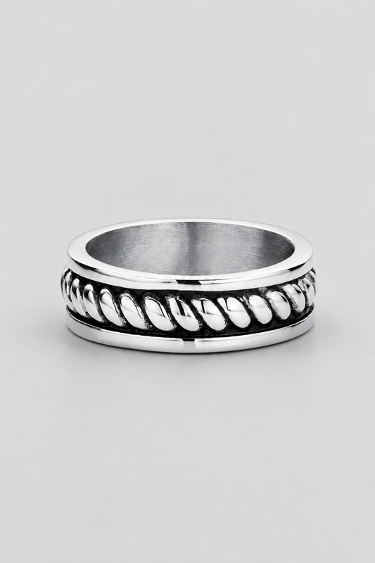 Rope Ring | Gold or Silver | Unisex | Stainless Steel | Twisted Rope Design | Classic Style | Steven & Levon