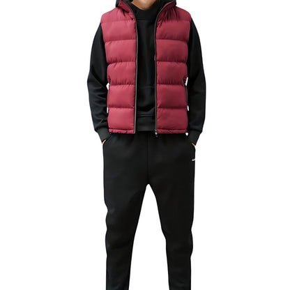 Men's Sleeveless Puffer Gilet | Quilted Insulated Vest | High Zip Collar | Lightweight Layer | Steven & Levon