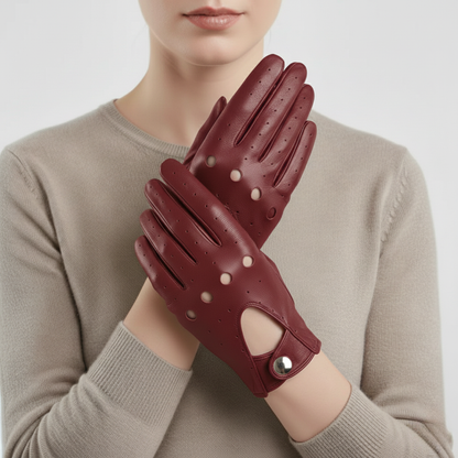 Vegan Leather Gloves | Women | Faux Leather | Thin Breathable Driving Gloves | Summer | Steven & Levon