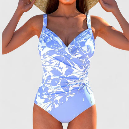Printed One-Piece Swimsuit | Women | Nylon & Spandex Blend | Stretch Fit Designer Swimwear | Steven & Levon