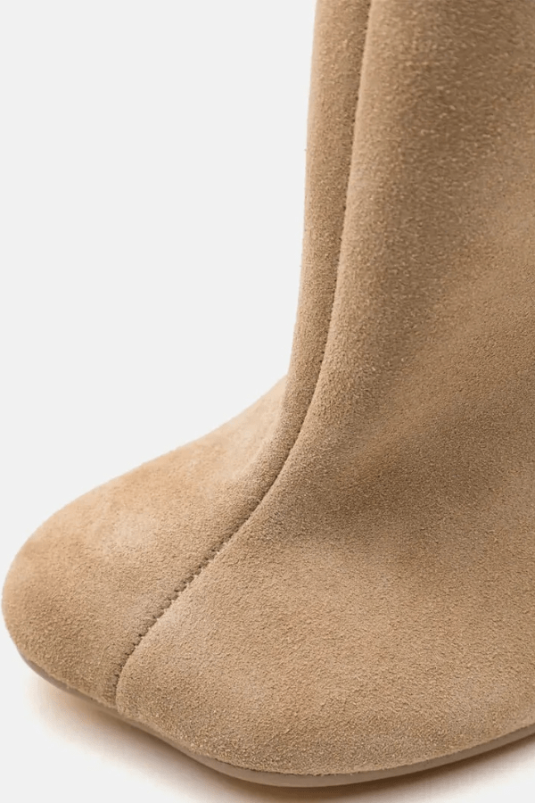 High Knee Suede Stiletto Boots for Women | Pointed Toe | Elegant Dress Boots | Steven & Levon