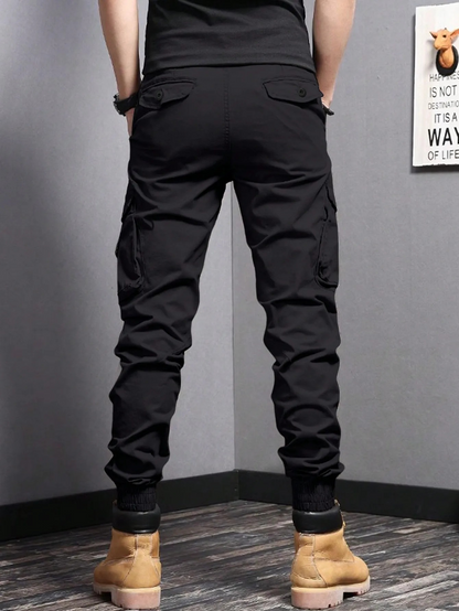 Men’s Cargo Trousers | Tapered Fit Utility Pants | Multi Pocket Cuffed Streetwear Trousers | Steven & Levon