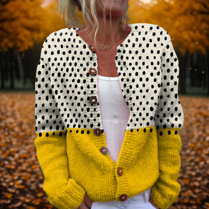 Polka Dot Cardigan | Button Front Sweater | Women's Vintage Knit Sweater | Steven & Levon