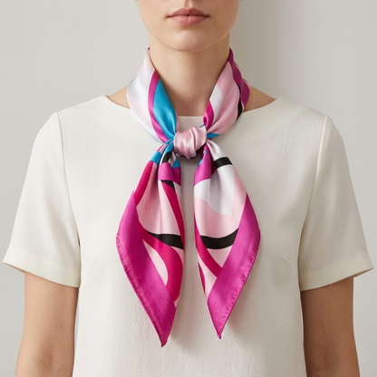 Plant Print Square Scarf | Women | Soft Fabric | 70cm Elegant Printed Neck Scarf | Steven & Levon