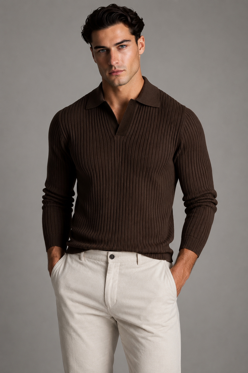 Men's Open Placket Polo Shirt | Breathable Fabric Blend | Short Sleeve Casual Collared Top | Steven & Levon