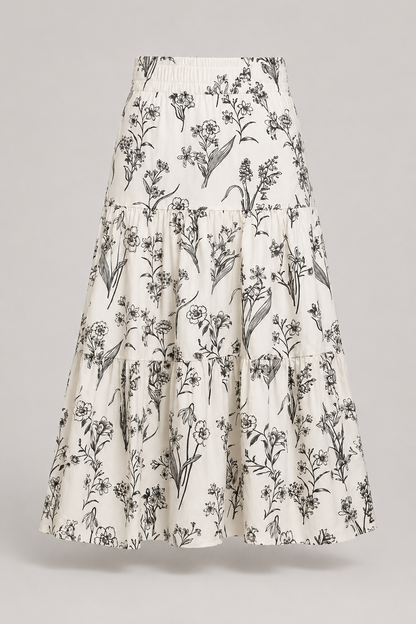 Women's Midi Skirt | Women | High-Waisted | Flowy A-Line | Casual Everyday Skirt | Steven & Levon