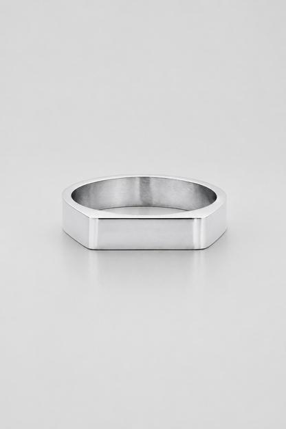 Rectangle Signet Ring | Gold, Silver or Black | Unisex | Stainless Steel | Polished Finish | Steven & Levon