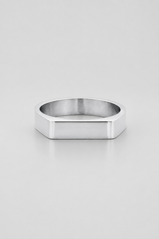 Rectangle Signet Ring | Gold, Silver or Black | Unisex | Stainless Steel | Polished Finish | Steven & Levon