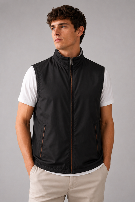 Men's Lightweight Zip Front Bodywarmer | Quilted Gilet | Insulated Sleeveless Vest | Steven & Levon