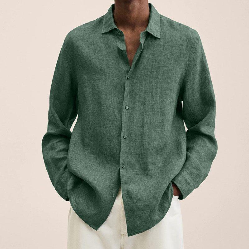 Linen Long Sleeve Shirt | Men | Tailored Fit | Breathable Casual Smart Shirt | Steven & Levon