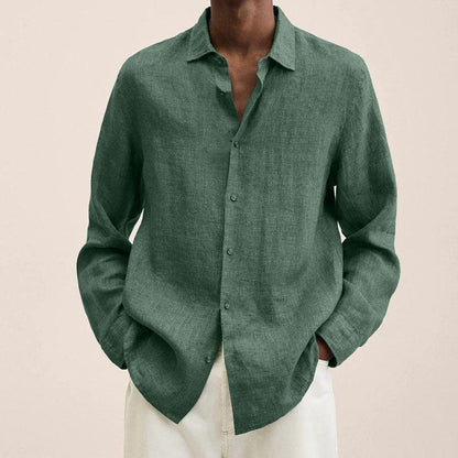 Linen Long Sleeve Shirt | Men | Tailored Fit | Breathable Casual Smart Shirt | Steven & Levon