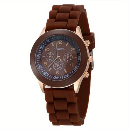 Casual Quartz Watch | Unisex | Silicone Strap | Lightweight Everyday Wristwatch | Steven & Levon